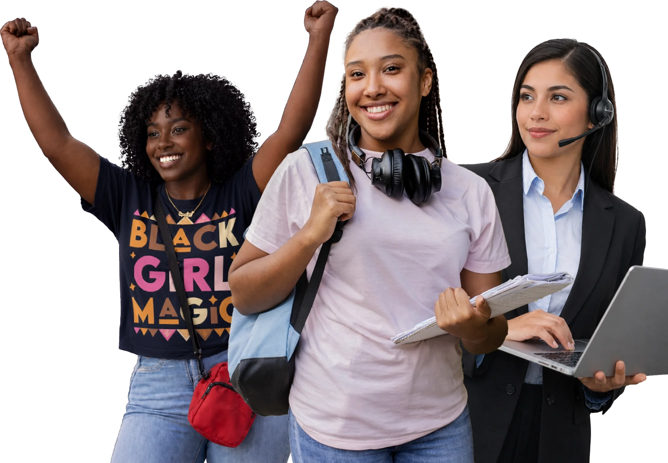 Three young women participating in EmpowHERto programs